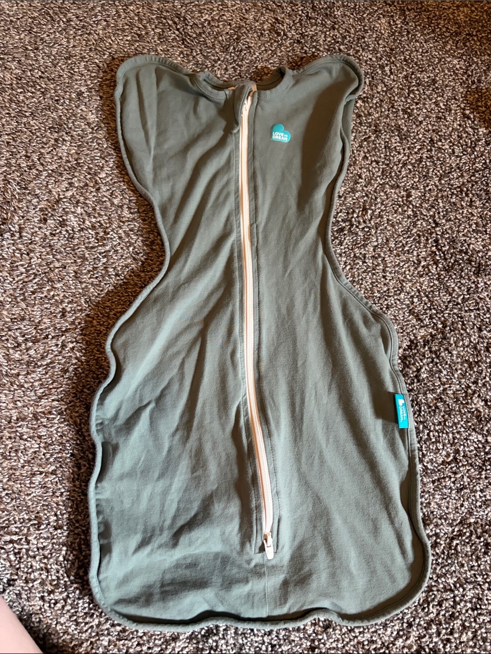 Love to dream Olive Green Zip Swaddle Sleep Sack